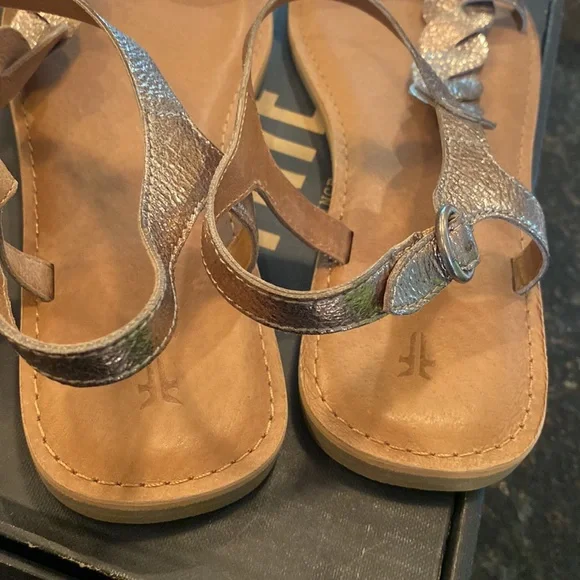 Frye Braided Strap Sydney Sandal NIB Size 10 in Bronze - Picture 7 of 16